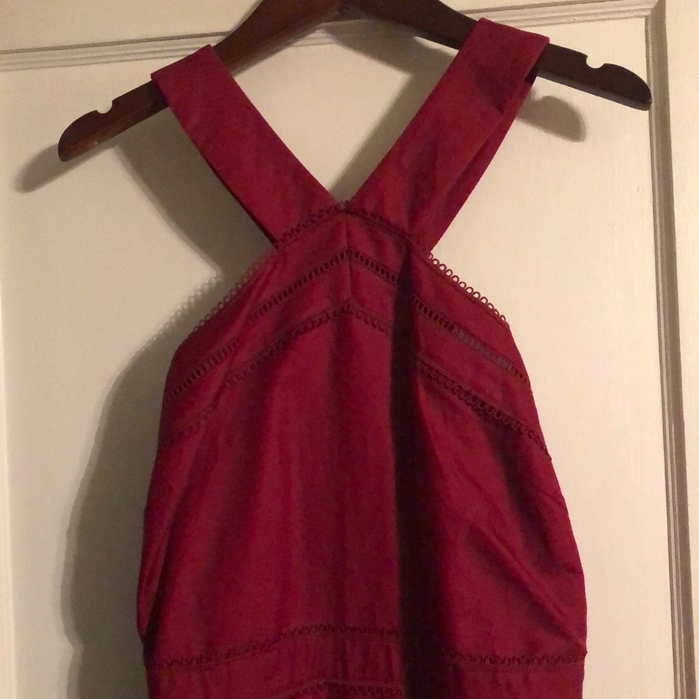 Ann Taylor Deep Red Linen Dress